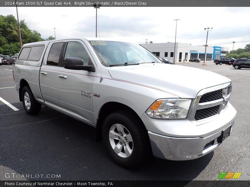 Bright Silver Metallic / Black/Diesel Gray 2014 Ram 1500 SLT Quad Cab 4x4