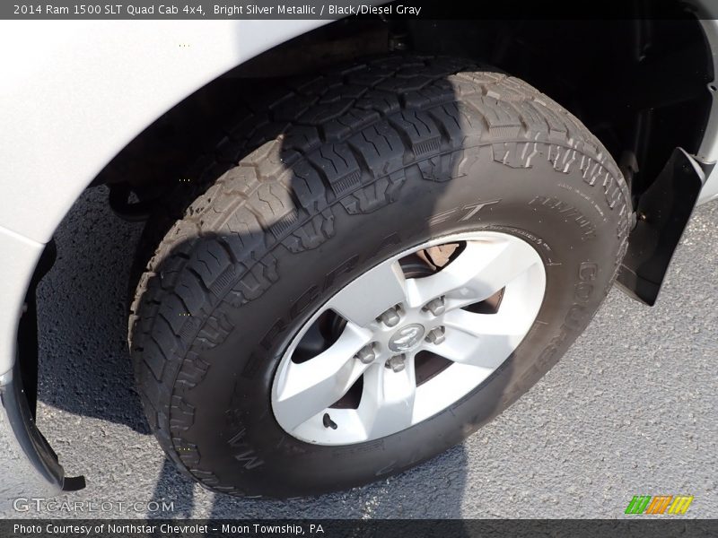 Bright Silver Metallic / Black/Diesel Gray 2014 Ram 1500 SLT Quad Cab 4x4