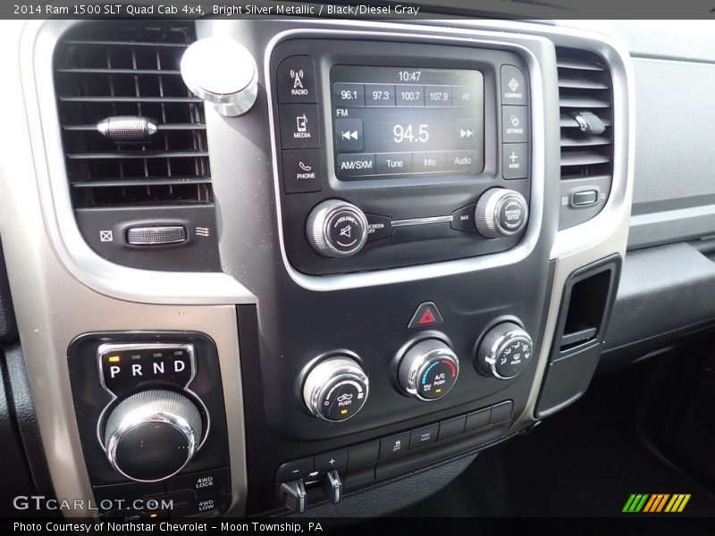 Bright Silver Metallic / Black/Diesel Gray 2014 Ram 1500 SLT Quad Cab 4x4