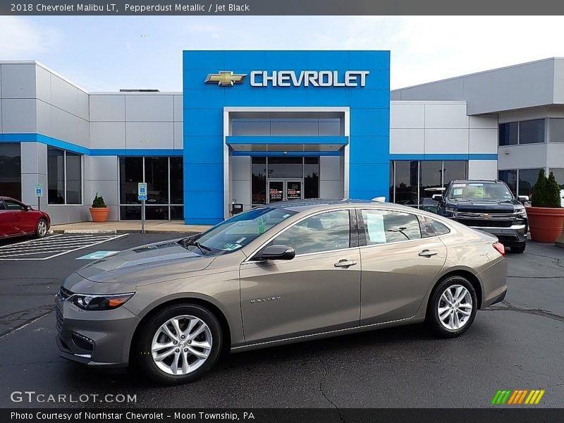 Pepperdust Metallic / Jet Black 2018 Chevrolet Malibu LT