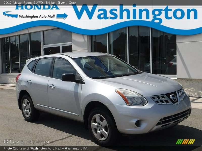 Brilliant Silver / Gray 2012 Nissan Rogue S AWD