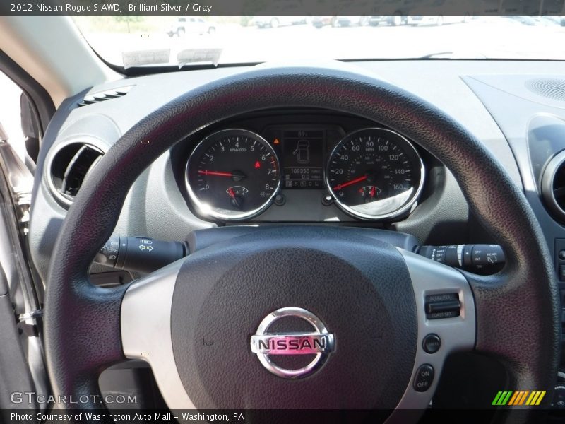 Brilliant Silver / Gray 2012 Nissan Rogue S AWD