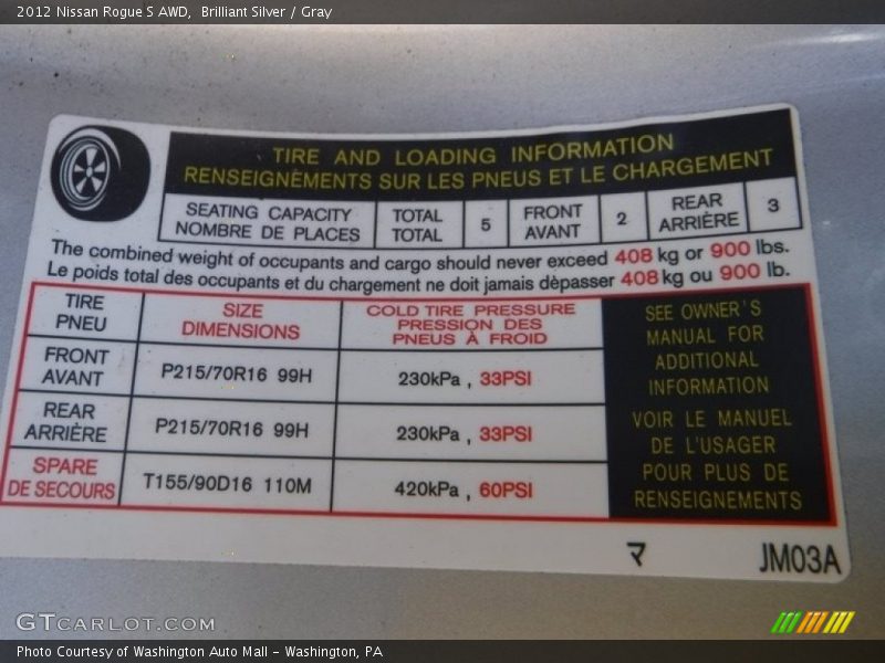 Brilliant Silver / Gray 2012 Nissan Rogue S AWD