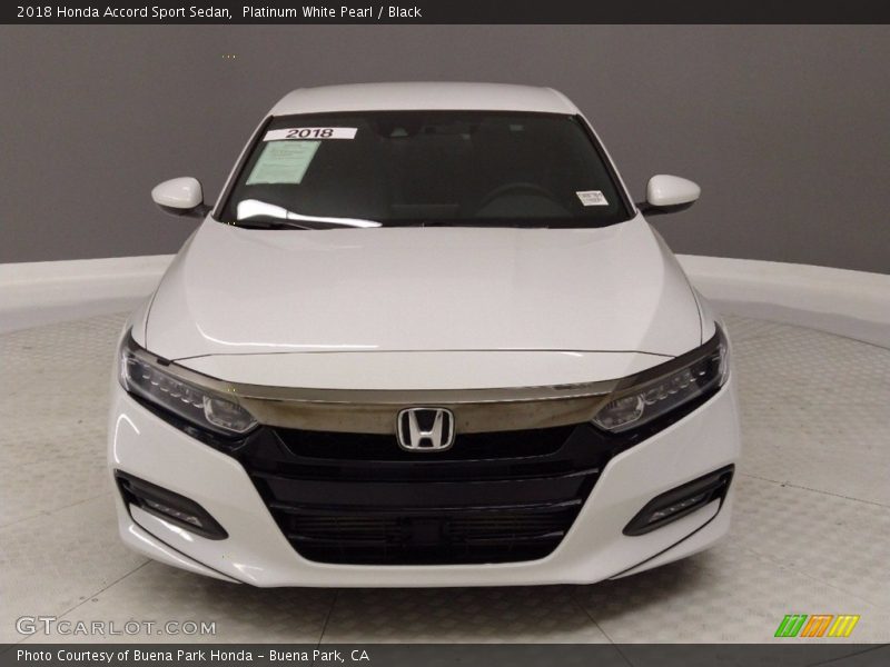 Platinum White Pearl / Black 2018 Honda Accord Sport Sedan