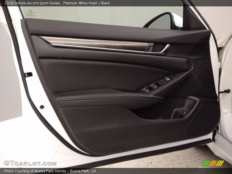 Platinum White Pearl / Black 2018 Honda Accord Sport Sedan