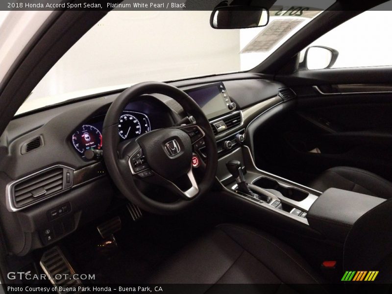 Platinum White Pearl / Black 2018 Honda Accord Sport Sedan