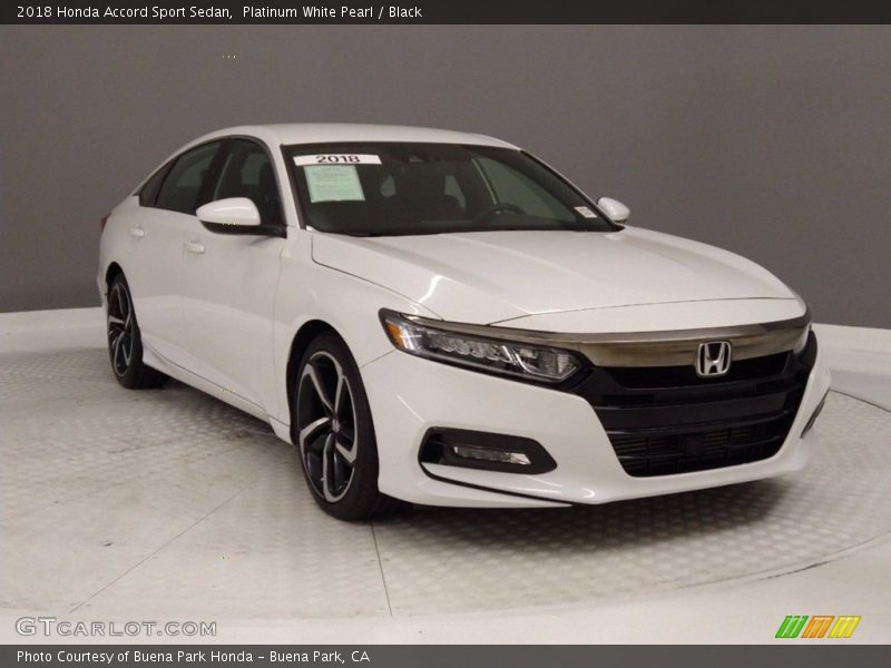 Platinum White Pearl / Black 2018 Honda Accord Sport Sedan