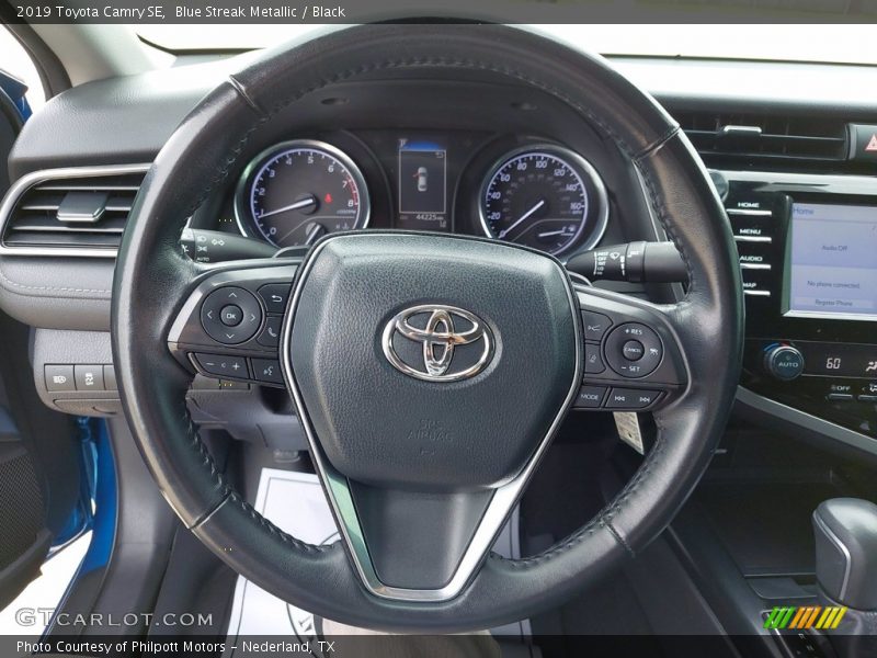 Blue Streak Metallic / Black 2019 Toyota Camry SE