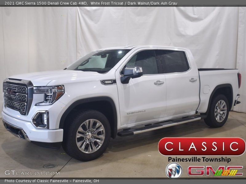 White Frost Tricoat / Dark Walnut/Dark Ash Gray 2021 GMC Sierra 1500 Denali Crew Cab 4WD