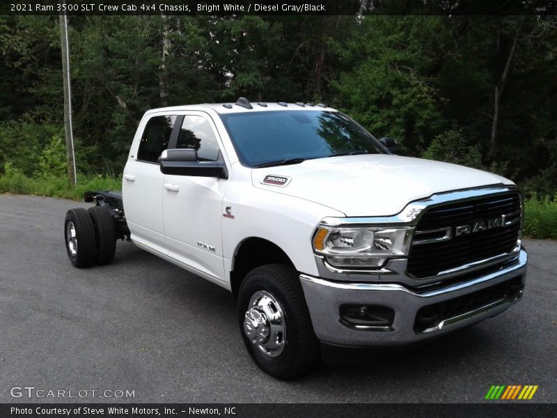 Bright White / Diesel Gray/Black 2021 Ram 3500 SLT Crew Cab 4x4 Chassis