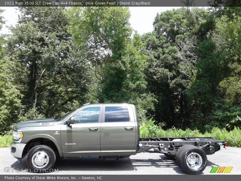 Olive Green Pearl / Diesel Gray/Black 2021 Ram 3500 SLT Crew Cab 4x4 Chassis