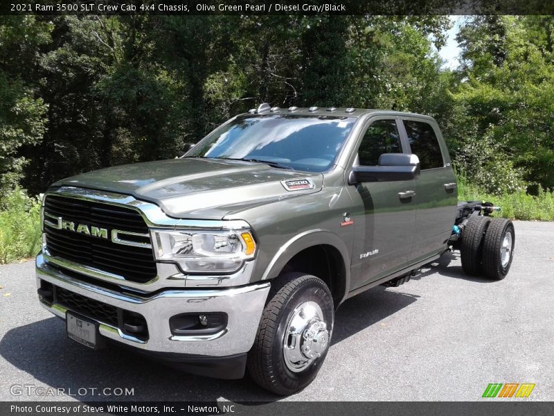 Olive Green Pearl / Diesel Gray/Black 2021 Ram 3500 SLT Crew Cab 4x4 Chassis