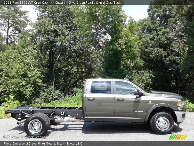 Olive Green Pearl / Diesel Gray/Black 2021 Ram 3500 SLT Crew Cab 4x4 Chassis
