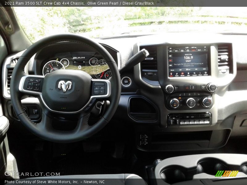 Olive Green Pearl / Diesel Gray/Black 2021 Ram 3500 SLT Crew Cab 4x4 Chassis