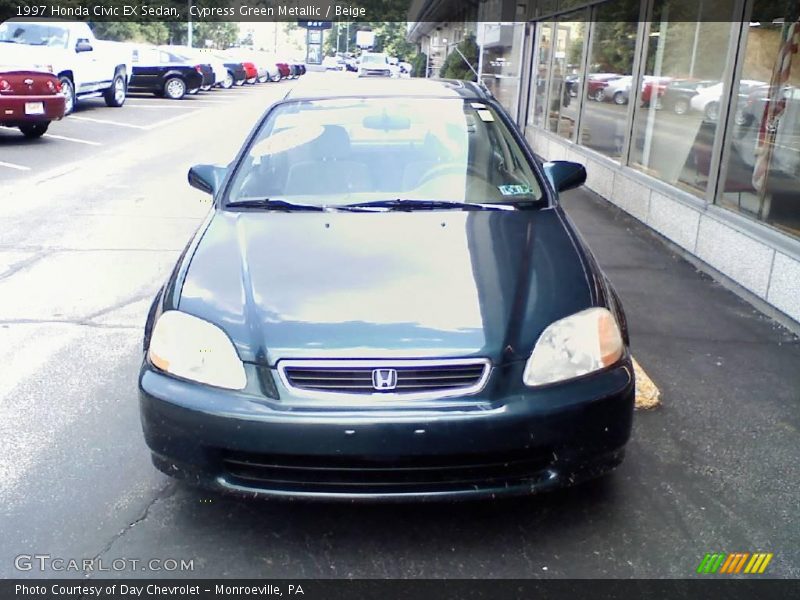 Cypress Green Metallic / Beige 1997 Honda Civic EX Sedan