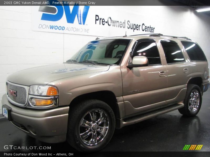 Pewter Metallic / Stone Gray 2003 GMC Yukon Denali AWD