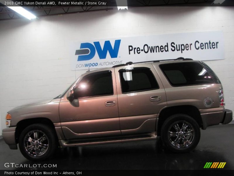 Pewter Metallic / Stone Gray 2003 GMC Yukon Denali AWD