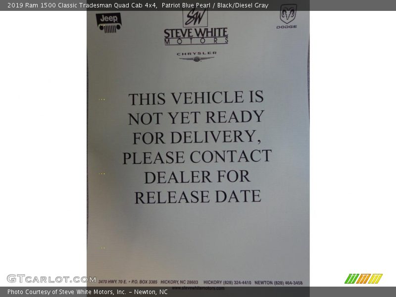 Patriot Blue Pearl / Black/Diesel Gray 2019 Ram 1500 Classic Tradesman Quad Cab 4x4