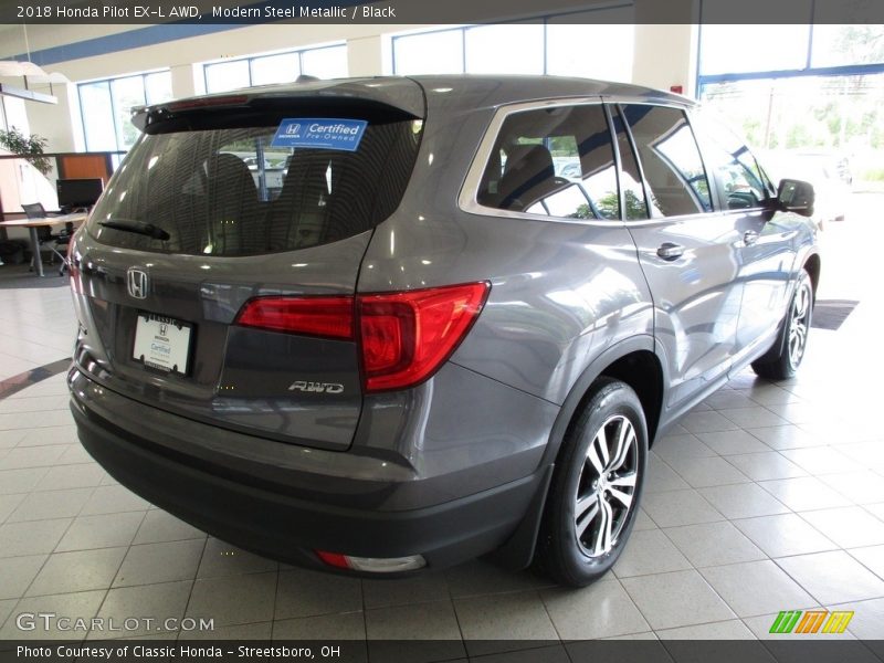 Modern Steel Metallic / Black 2018 Honda Pilot EX-L AWD