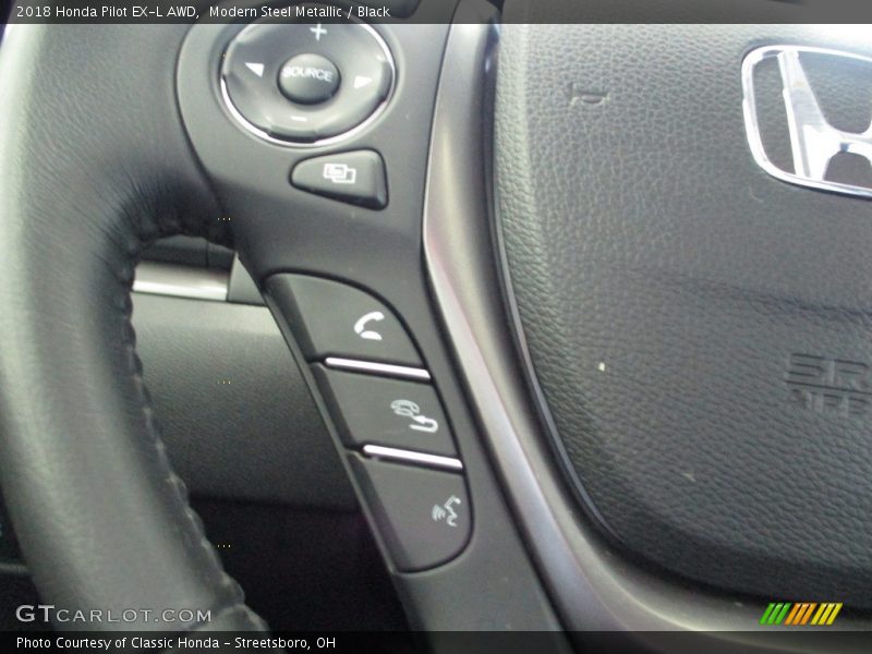 Modern Steel Metallic / Black 2018 Honda Pilot EX-L AWD