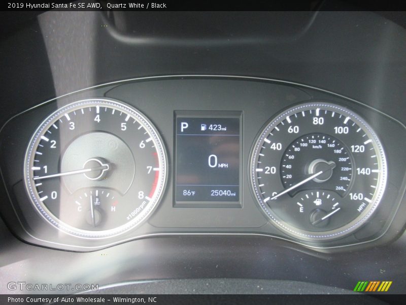 Quartz White / Black 2019 Hyundai Santa Fe SE AWD