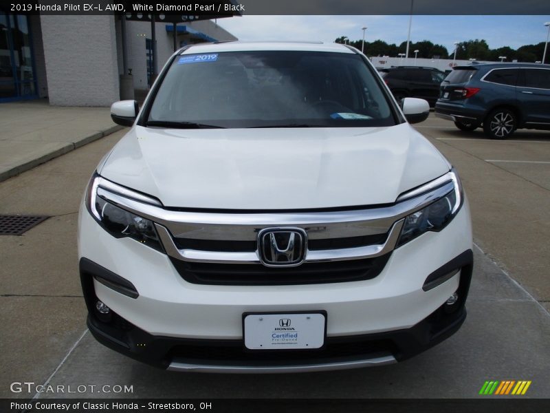 White Diamond Pearl / Black 2019 Honda Pilot EX-L AWD