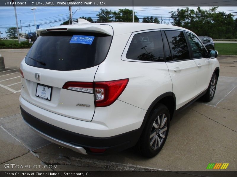 White Diamond Pearl / Black 2019 Honda Pilot EX-L AWD