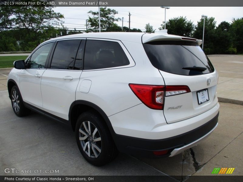 White Diamond Pearl / Black 2019 Honda Pilot EX-L AWD