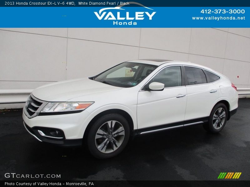 White Diamond Pearl / Black 2013 Honda Crosstour EX-L V-6 4WD