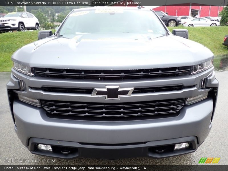 Satin Steel Metallic / Jet Black 2019 Chevrolet Silverado 1500 RST Crew Cab 4WD