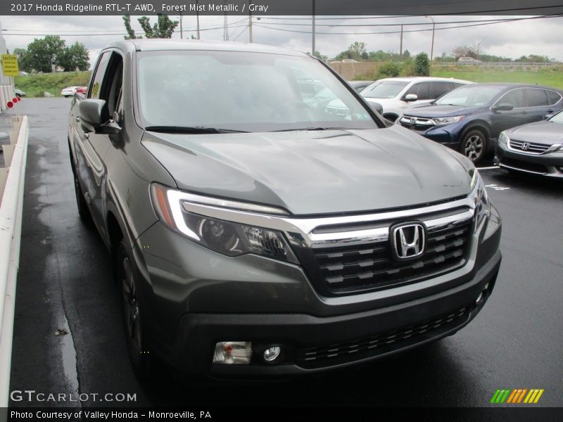 Forest Mist Metallic / Gray 2017 Honda Ridgeline RTL-T AWD