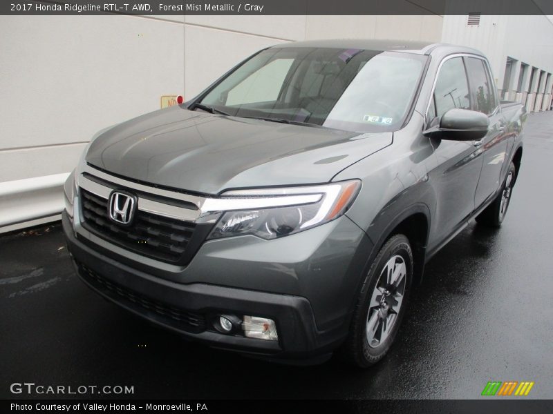 Forest Mist Metallic / Gray 2017 Honda Ridgeline RTL-T AWD