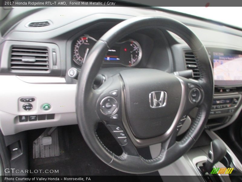 Forest Mist Metallic / Gray 2017 Honda Ridgeline RTL-T AWD