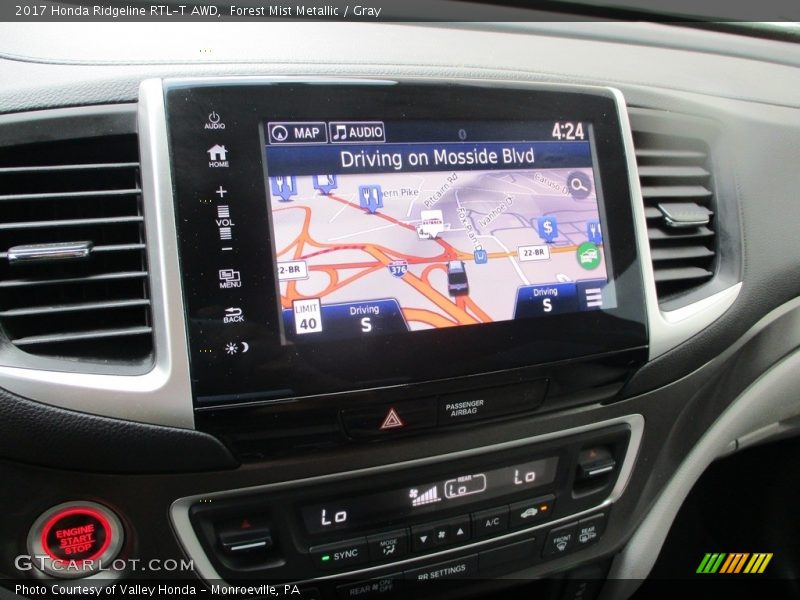 Forest Mist Metallic / Gray 2017 Honda Ridgeline RTL-T AWD