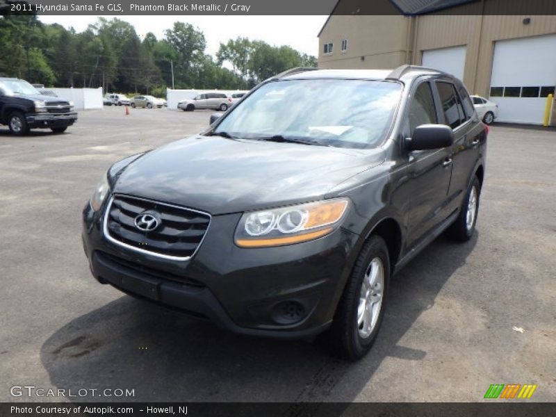 Phantom Black Metallic / Gray 2011 Hyundai Santa Fe GLS