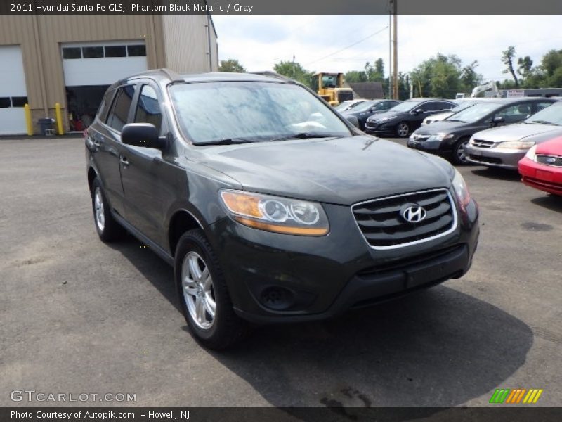 Phantom Black Metallic / Gray 2011 Hyundai Santa Fe GLS