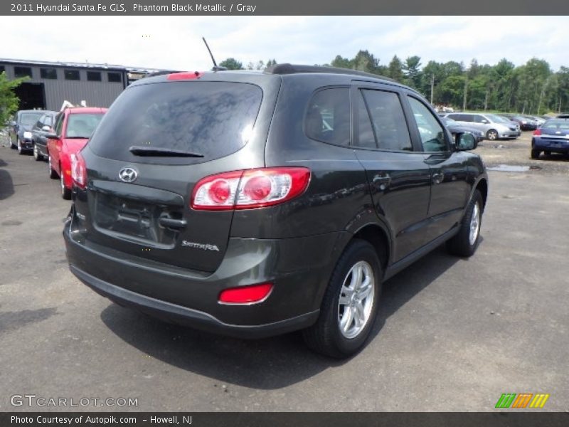 Phantom Black Metallic / Gray 2011 Hyundai Santa Fe GLS