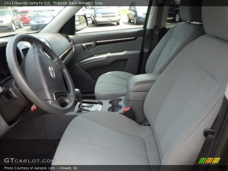 Phantom Black Metallic / Gray 2011 Hyundai Santa Fe GLS