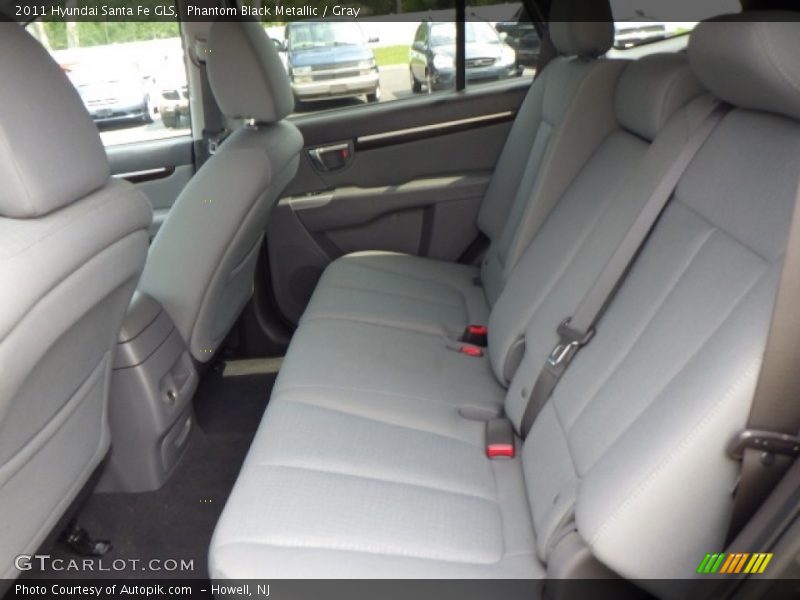 Phantom Black Metallic / Gray 2011 Hyundai Santa Fe GLS