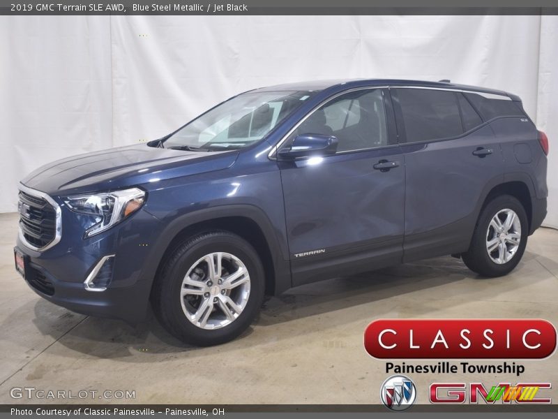 Blue Steel Metallic / Jet Black 2019 GMC Terrain SLE AWD