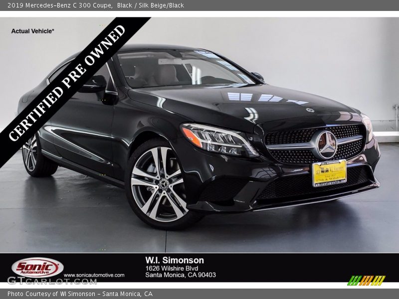 Black / Silk Beige/Black 2019 Mercedes-Benz C 300 Coupe
