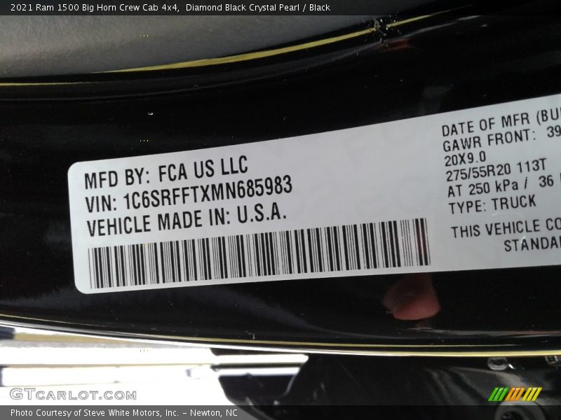 Diamond Black Crystal Pearl / Black 2021 Ram 1500 Big Horn Crew Cab 4x4