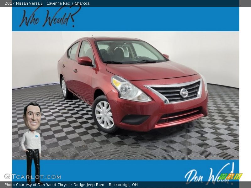 Cayenne Red / Charcoal 2017 Nissan Versa S