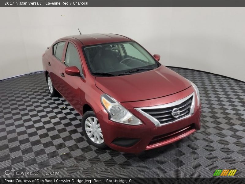 Cayenne Red / Charcoal 2017 Nissan Versa S
