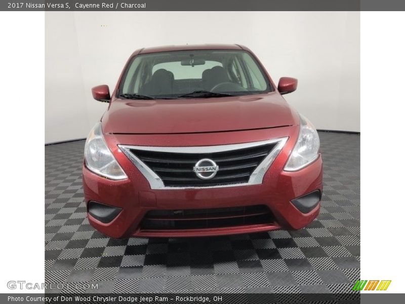 Cayenne Red / Charcoal 2017 Nissan Versa S