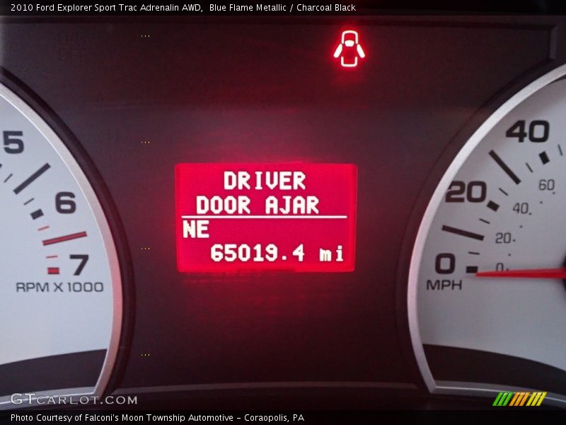 Blue Flame Metallic / Charcoal Black 2010 Ford Explorer Sport Trac Adrenalin AWD