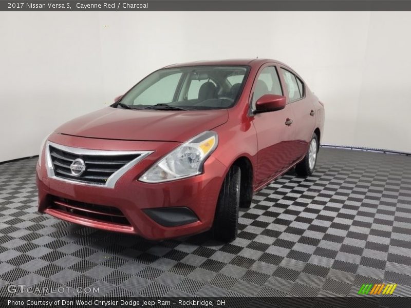 Cayenne Red / Charcoal 2017 Nissan Versa S