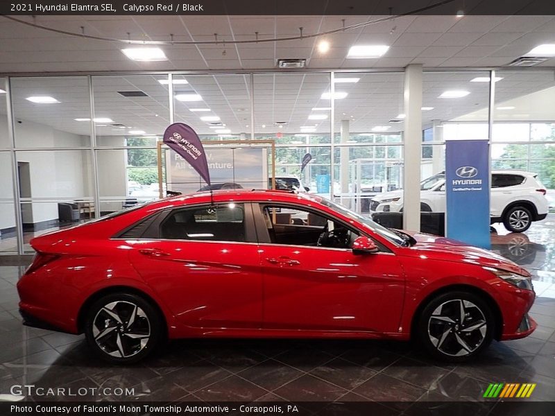 Calypso Red / Black 2021 Hyundai Elantra SEL