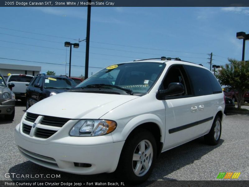 Stone White / Medium Slate Gray 2005 Dodge Caravan SXT