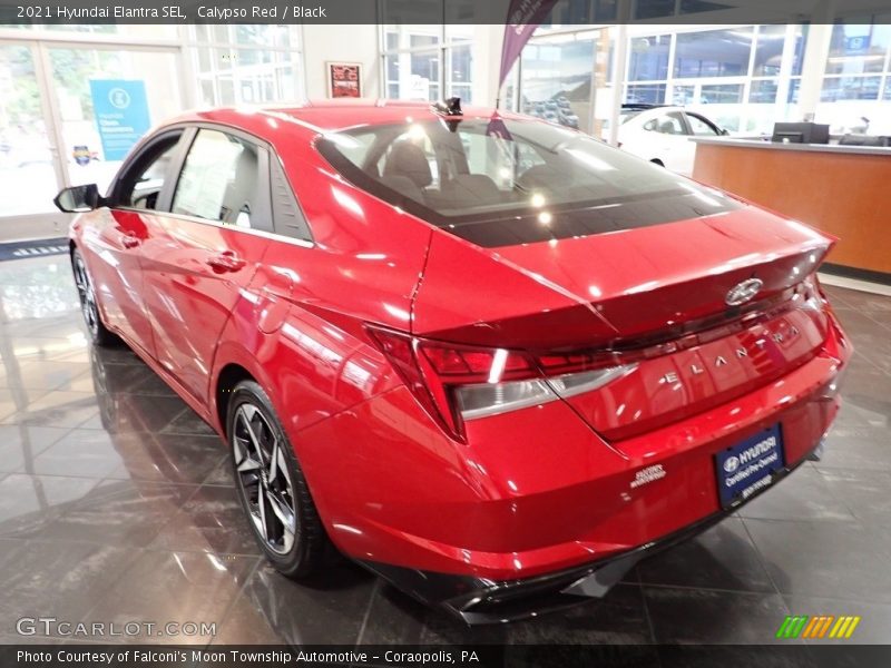 Calypso Red / Black 2021 Hyundai Elantra SEL